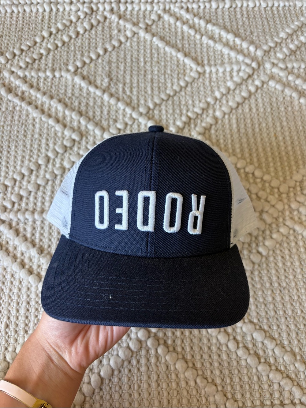 Cowboy cool Rodeo Hat-Navy/White